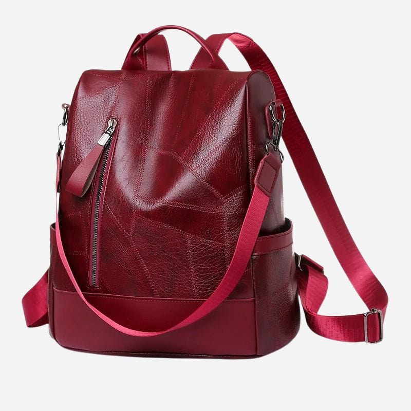 Petit sac à dos en cuir pour femme Rouge Dailysac