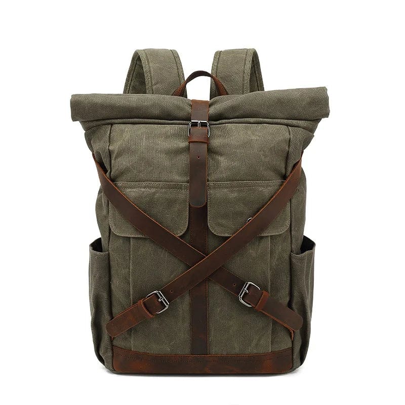 Sac à dos moto vintage imperméable Vert militaire Dailysac