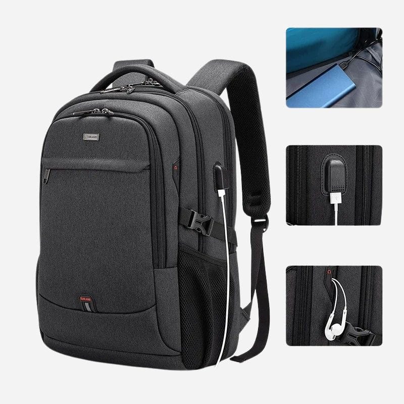 Sac à dos ordinateur homme – Idéal pour le voyage et les déplacements professionnels Gris foncé Dailysac