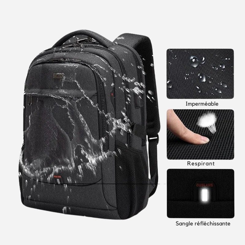 Sac à dos ordinateur homme – Idéal pour le voyage et les déplacements professionnels Gris foncé Dailysac
