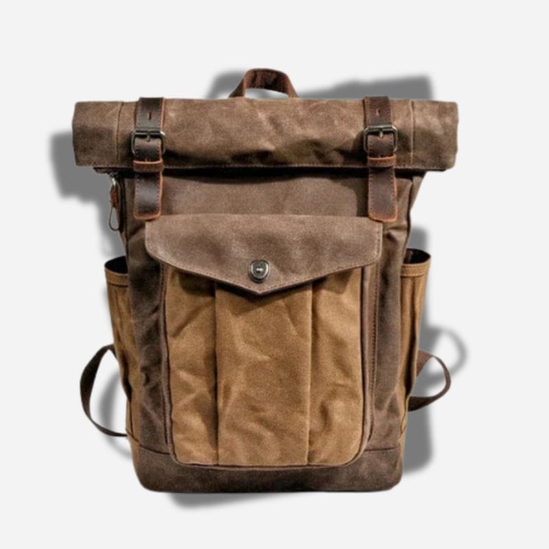 Sac à dos toile et cuir Marron Dailysac
