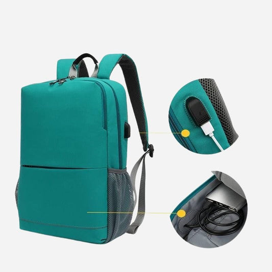 Sac à dos voyage femme tissu matelassé avec prise USB Dailysac