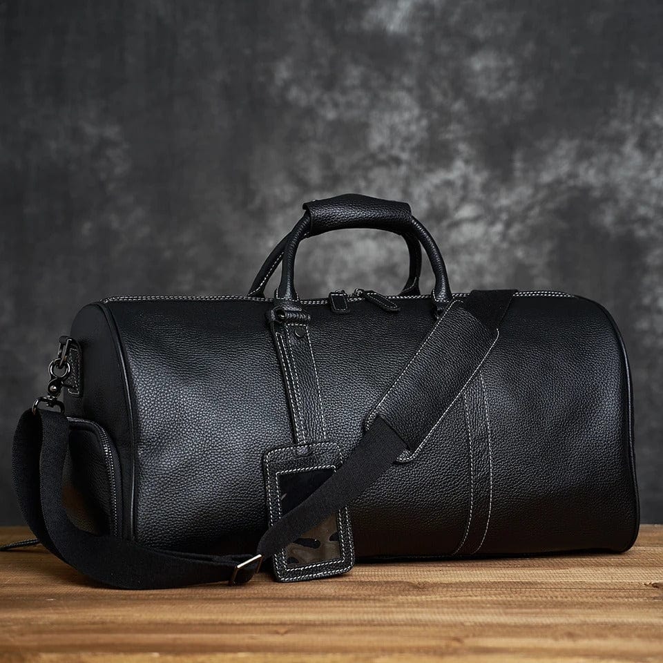 Sac de voyage cabine en cuir Noir / 50x25x26cm Dailysac