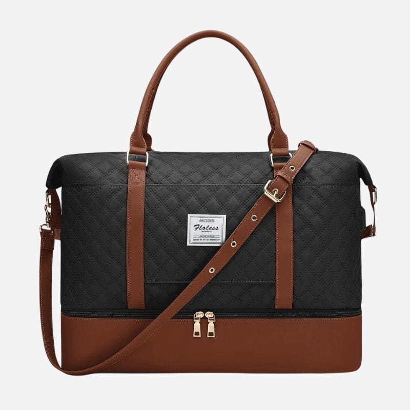 Sac de voyage femme pratique Noir et marron Dailysac