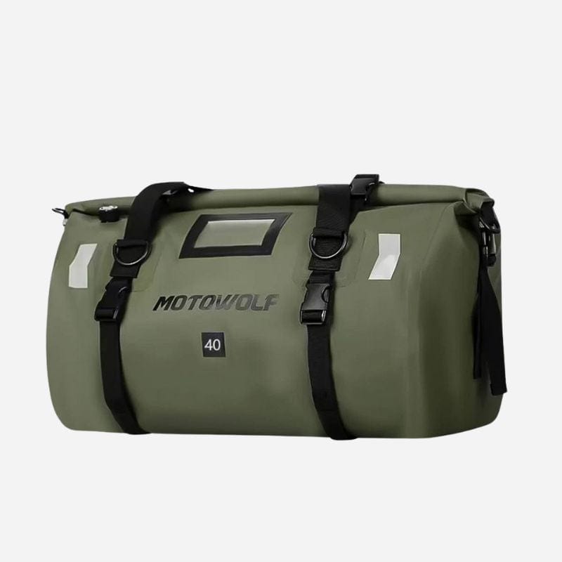 Sac de voyage pour moto 40L Vert avec logo Dailysac